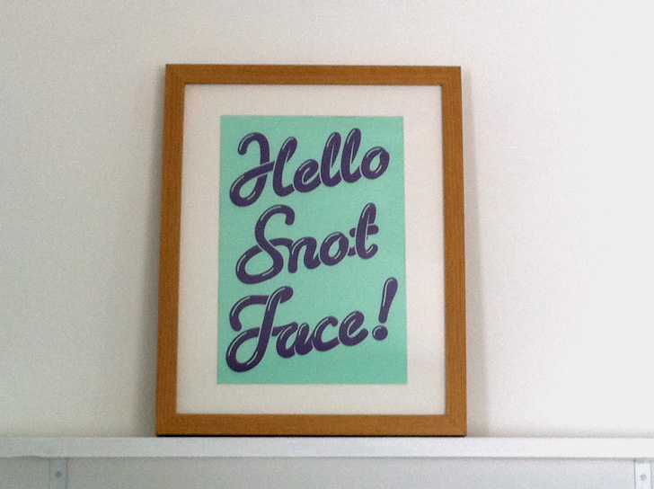 Hello Snot Face poster